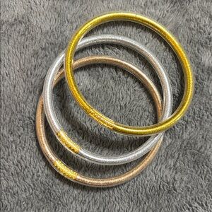 Gold, Silver and Rose Gold - All Weather Bangles (Set of 3)